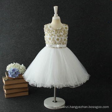 wholesale children's boutique clothing flower net girls child white angel dress